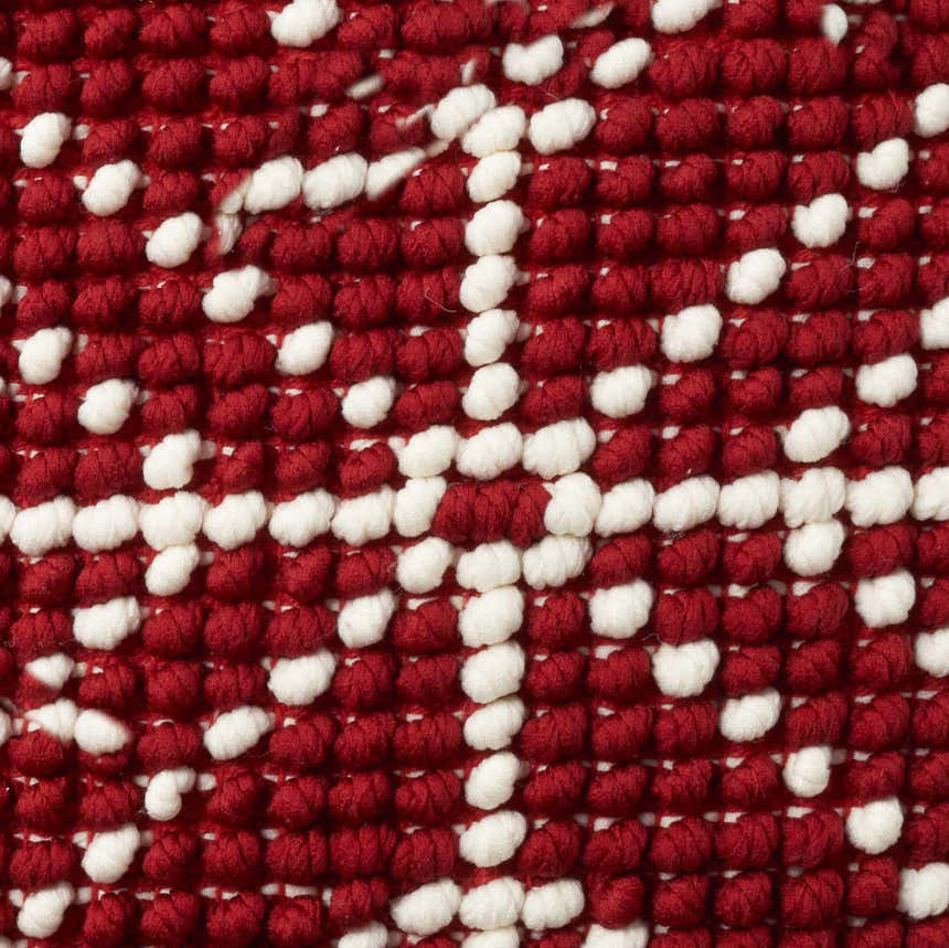 Mina Victory Holiday Pillows Loop Snowflake Red Ivory Indoor Throw Pillow