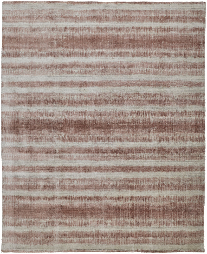 Feizy Mackay Transitional Stripes - Tan/Ivory/Pink Area Rug