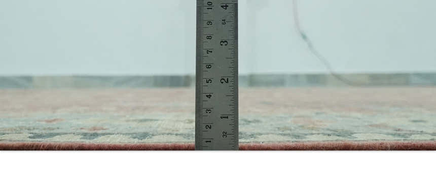 Distress Finished Tree of Life Hand Knotted Rust and Blue Custom Made Wool Rug