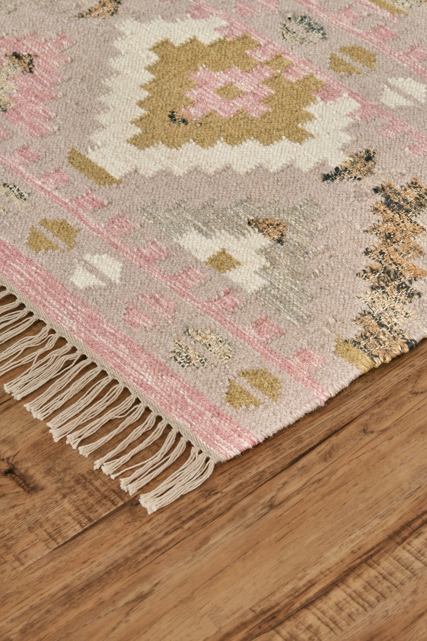 Feizy Savona III Transitional Diamond - Pink/Gold/Taupe Area Rug - Clearance
