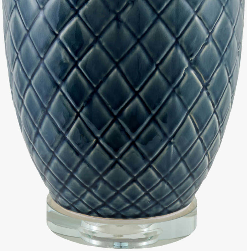 Aqua Blue Modern Table Lamp with global details for bedside or console tables