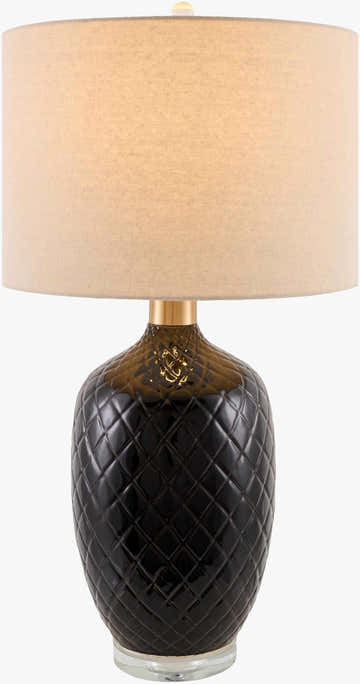 Rich Orange Modern Table Lamp with global details for bedside or console tables