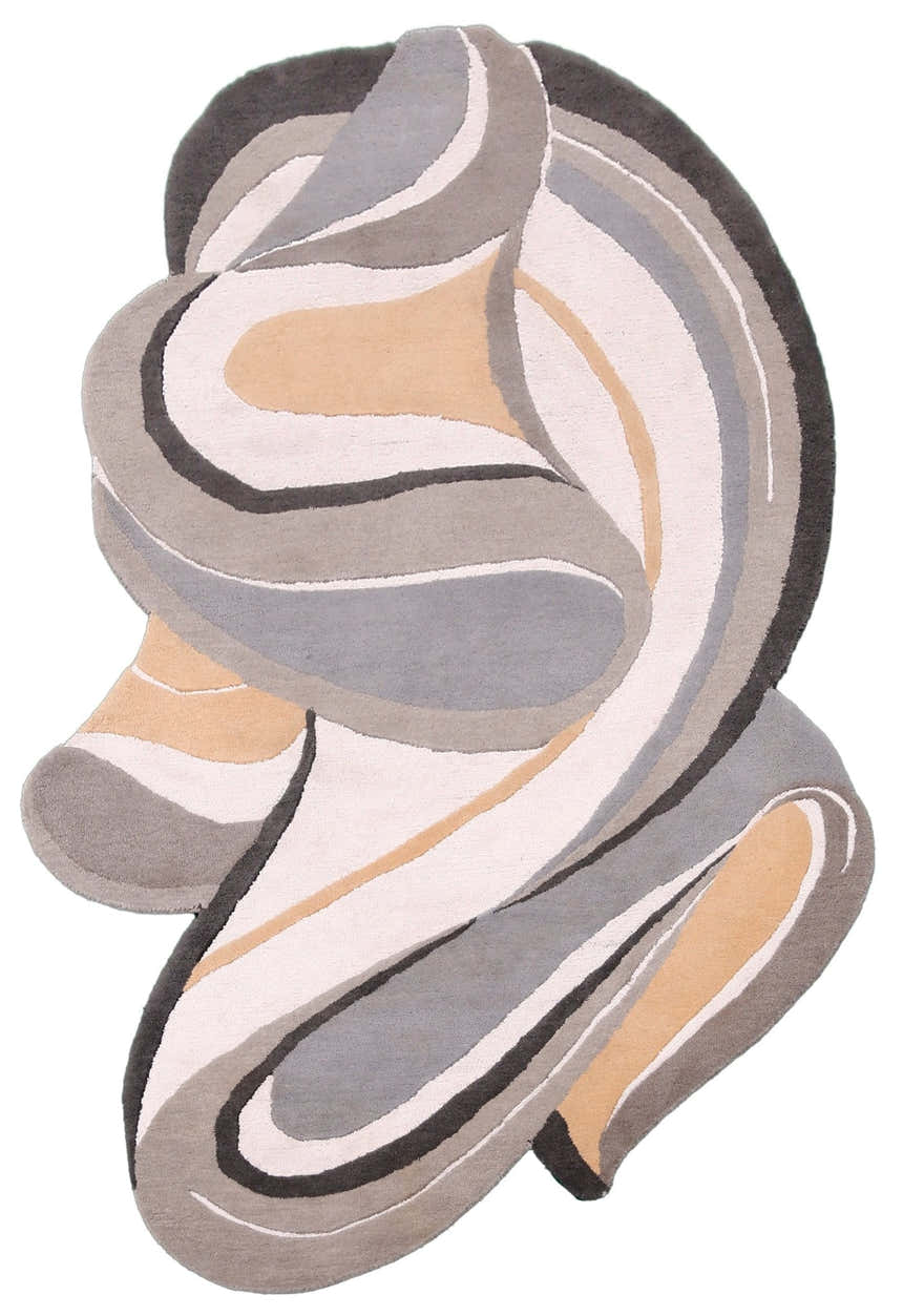 Drifted Ribbon Gray Hand Tufted 5x8 Wool Area Rug