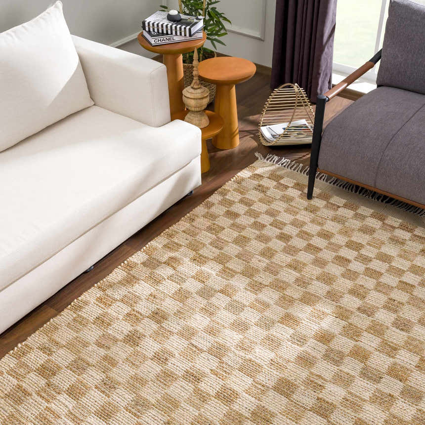 Made to Order Custom Size Ionut Checkered Jute Area Rug