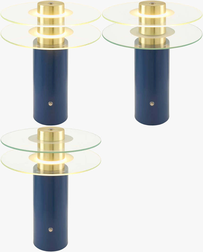 Rich Aqua Blue Modern Table Lamp with glass details for bedside or console tables