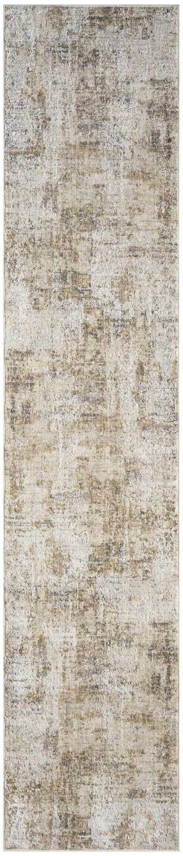 Close-up of the Calvin Klein CK078 Summit Natural Grey rug. Features a distressed, abstract pattern in light gray and brown tones.