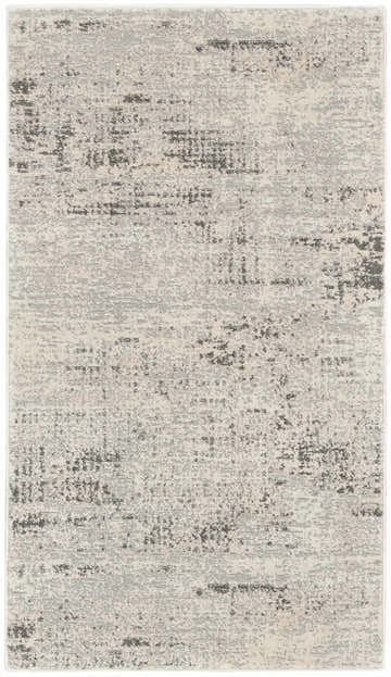Close-up of Calvin Klein CK950 Rush Ivory Beige Rug. High pile, machine-made with chestnut, ivory, and beige abstract pattern.