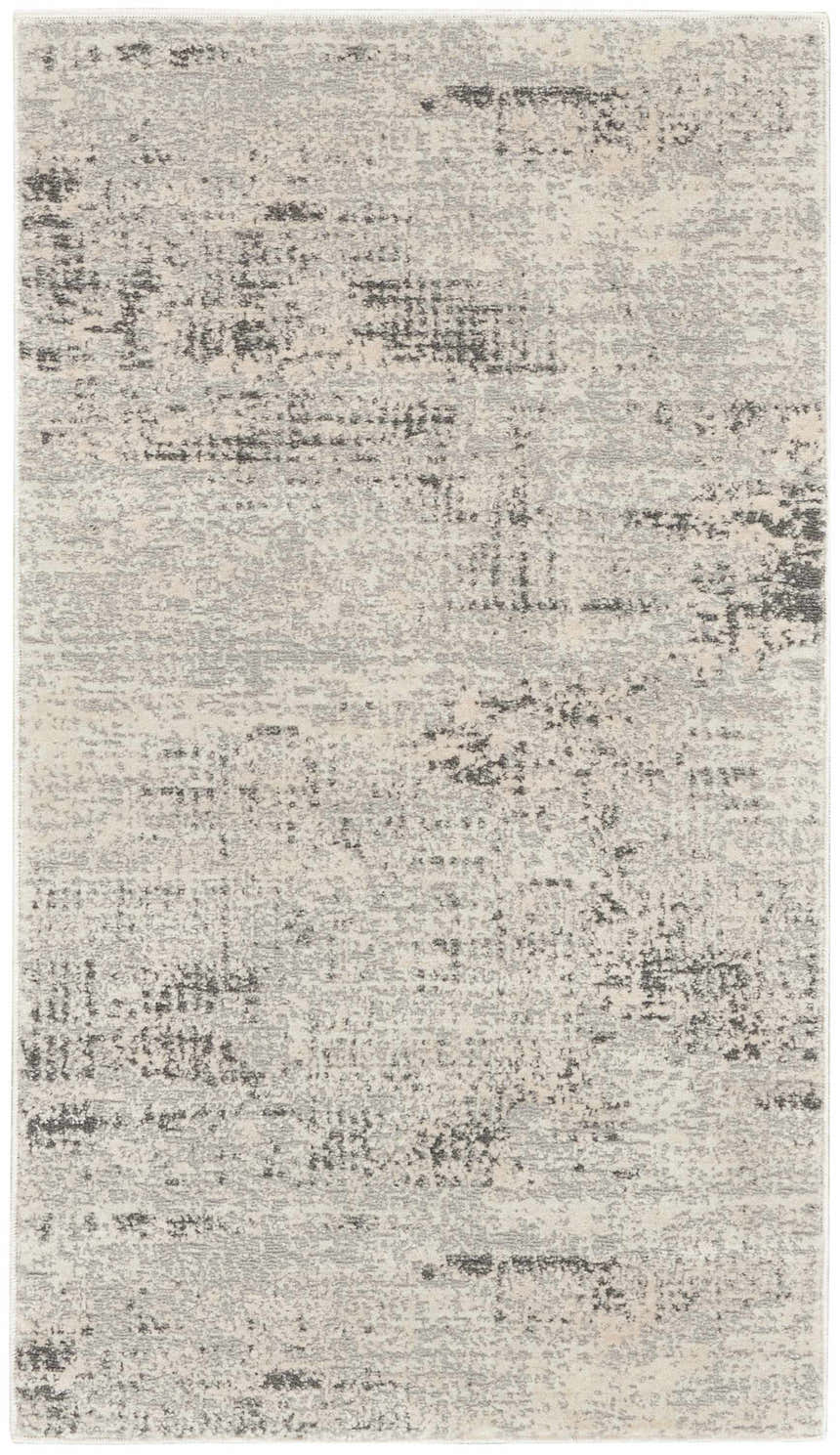 Close-up of Calvin Klein CK950 Rush Ivory Beige Rug. High pile, machine-made with chestnut, ivory, and beige abstract pattern.