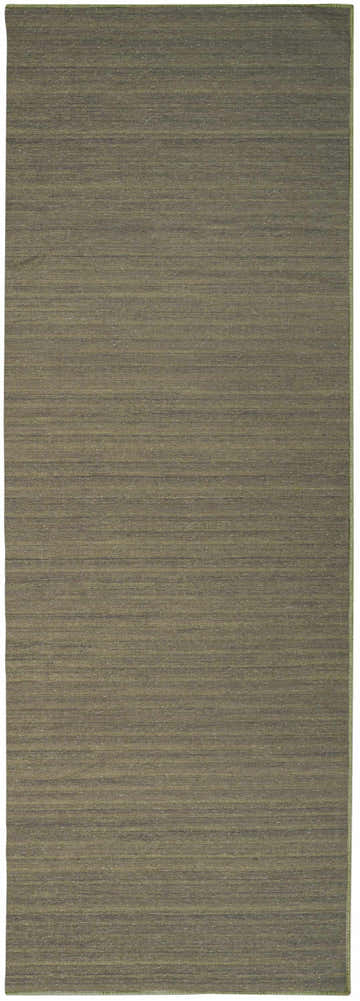 Close-up of the Nourison Essentials Green Modern Indoor Washable Area Rug, showing its subtle horizontal texture.