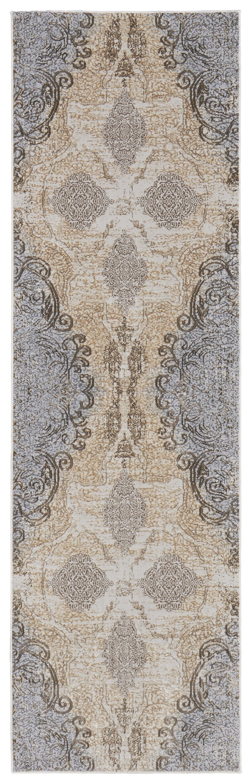 Feizy Celene Traditional Medallion - Silver/Tan/Gray Area Rug