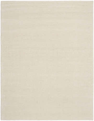 Close-up of the DKNY Pure Rows Ivory area rug. Farmhouse style with a subtle textured pile.