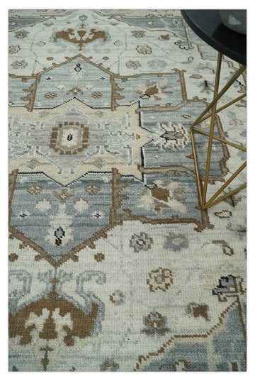 Earthy Neutral Custom Made Ivory, Beige and Silver Traditional Hand Knotted Wool Area Rug
