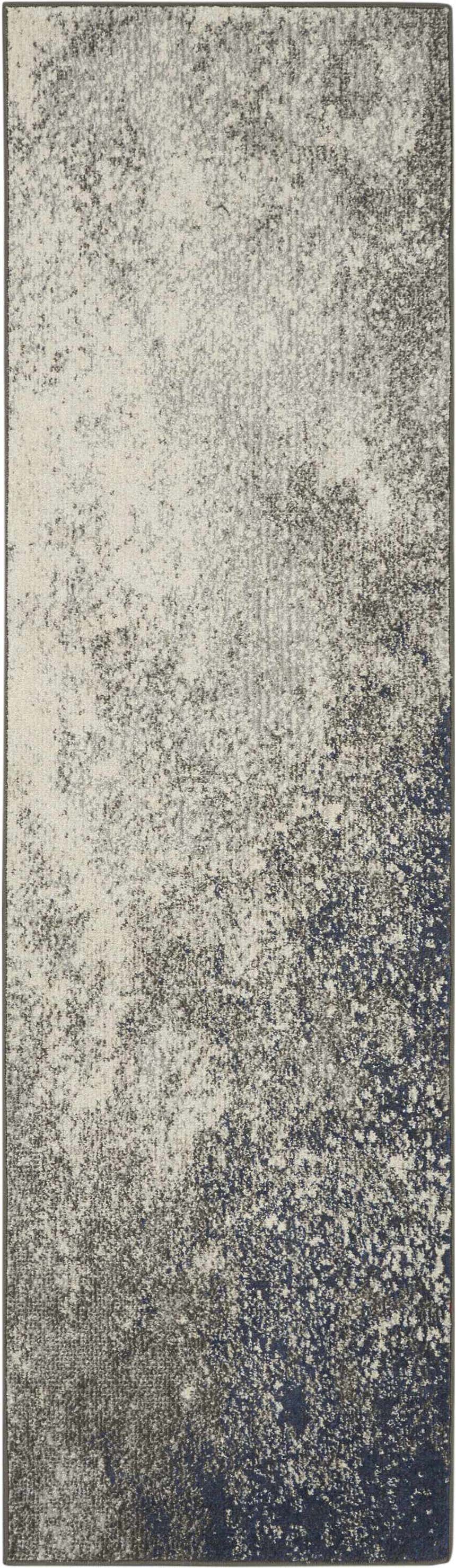 Close-up of the Nourison Passion Charcoal Ivory rug, showing its abstract pattern and taupe and ivory colors.