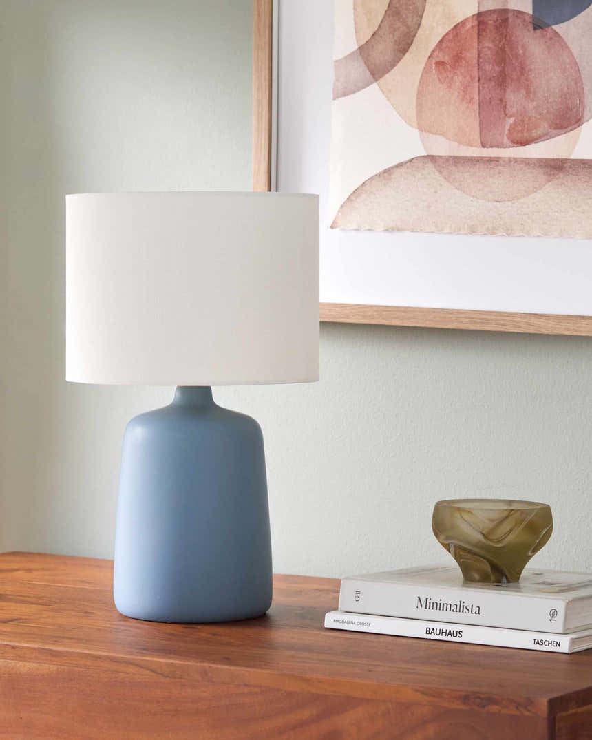 Rolleville Pale Blue Table Lamp