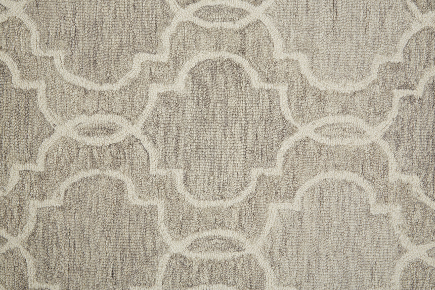 Feizy Belfort Transitional Trellis & Lattice - Gray/Ivory Area Rug