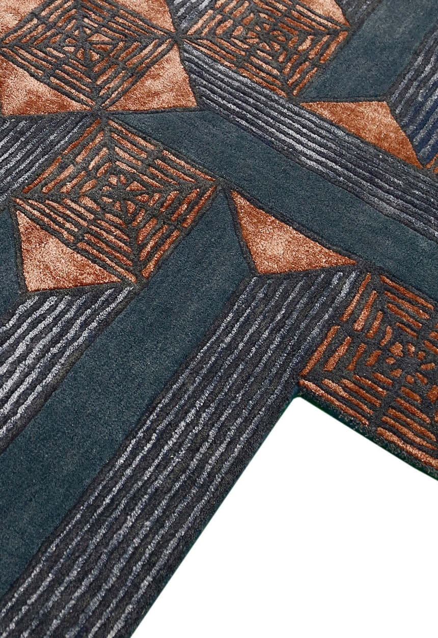 Empress Modern Geometrical Style Gray Hand Tufted 5x8 Wool Rug