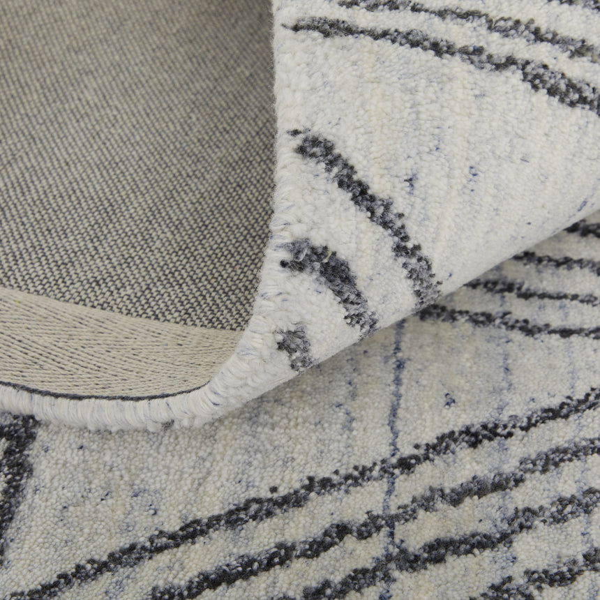 Feizy Whitton Modern Abstract - Ivory/Black Area Rug