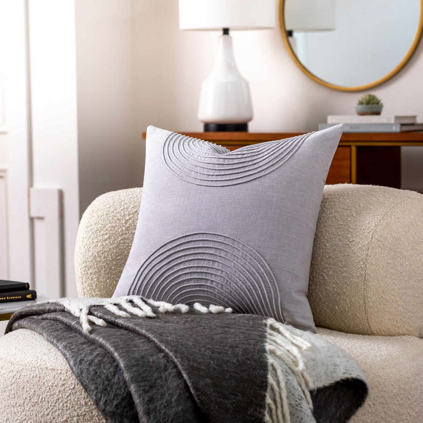Makai Light Gray Throw Pillow - Clearance