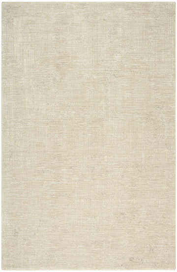 Close-up of DKNY DK014 Madison Ivory Beige rug. Modern design with subtle chestnut pattern and soft pile.