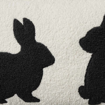 Mina Victory Pet Pillows & Access Sherpa Rabbit Silhou Black Indoor Throw Pillow - Clearance