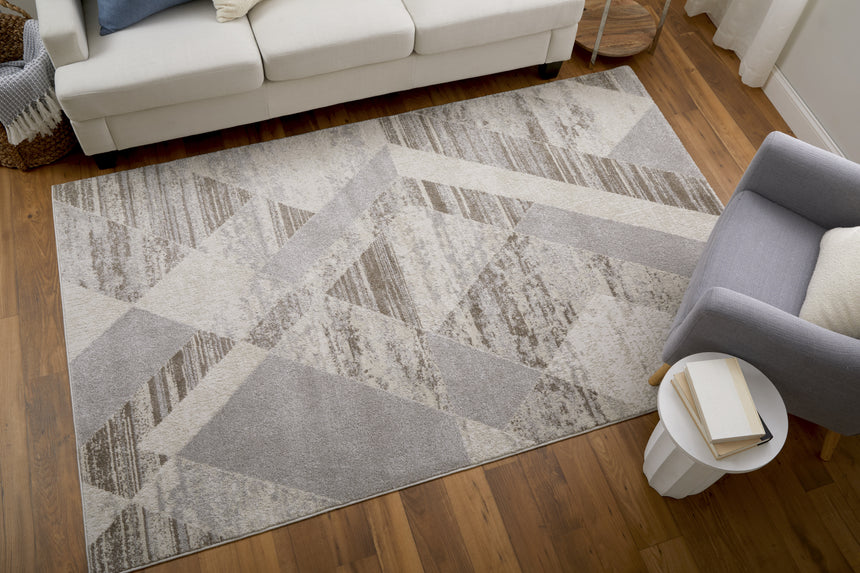 Feizy Vancouver Modern Geometric - Tan/Brown/Ivory Area Rug