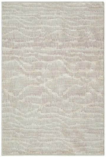 Close-up of Calvin Klein CK079 Notes Ivory Silver Rug with a subtle, textured, mid-century modern design.