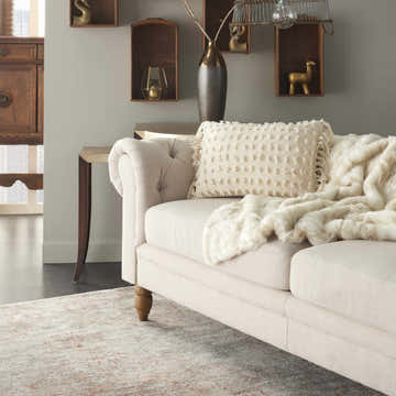 Mina Victory Lifestyle Cut Fray Texture Cream Indoor Throw Pillow