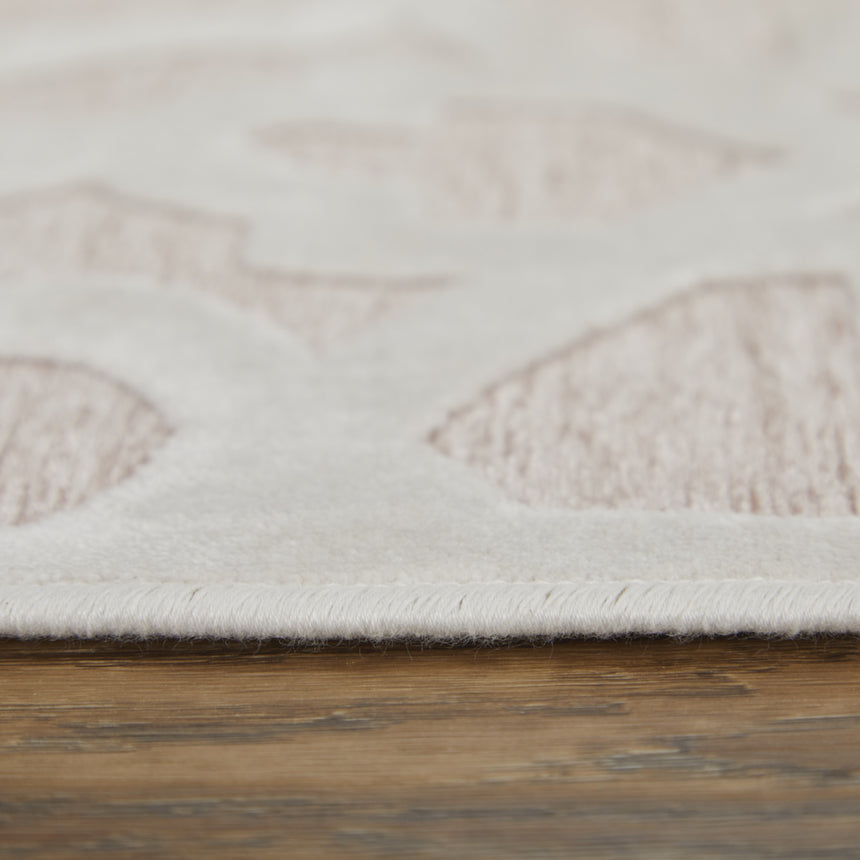 Feizy Saphir Mira Modern Geometric - Pink/White Area Rug - Clearance