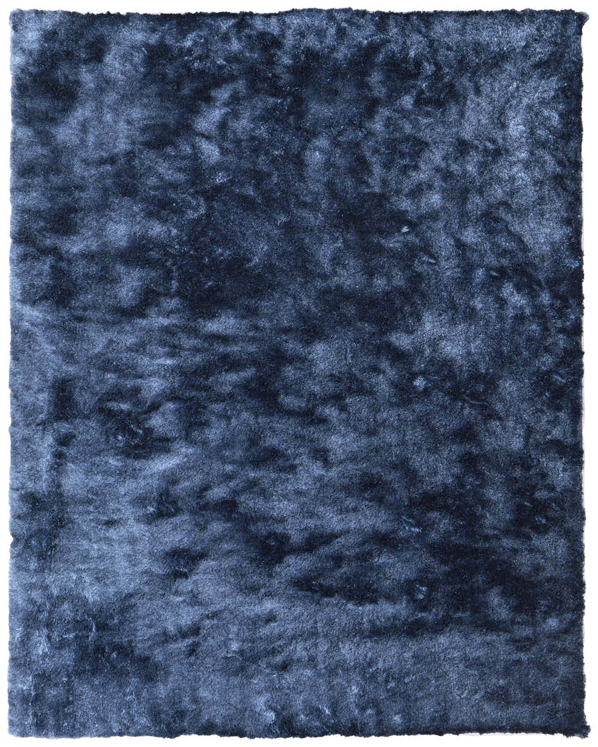 Close-up of the Feizy Indochine indigo blue and black area rug. Modern, solid, textured, and distressed design. Design-Rectangle