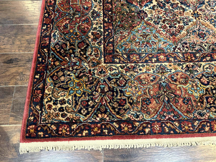 Karastan Rug Multicolor Panel Kirman #717, 8.8 x 12 Karastan Carpet, Vintage Multipanel Kirman, Original 700 Series, Wool, Vintage
