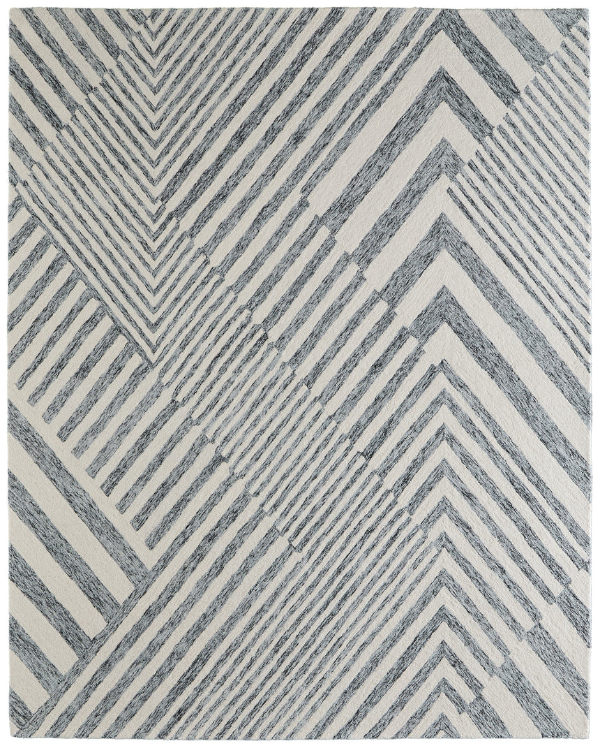 Feizy Wallace Modern Geometric - Gray/Ivory Area Rug