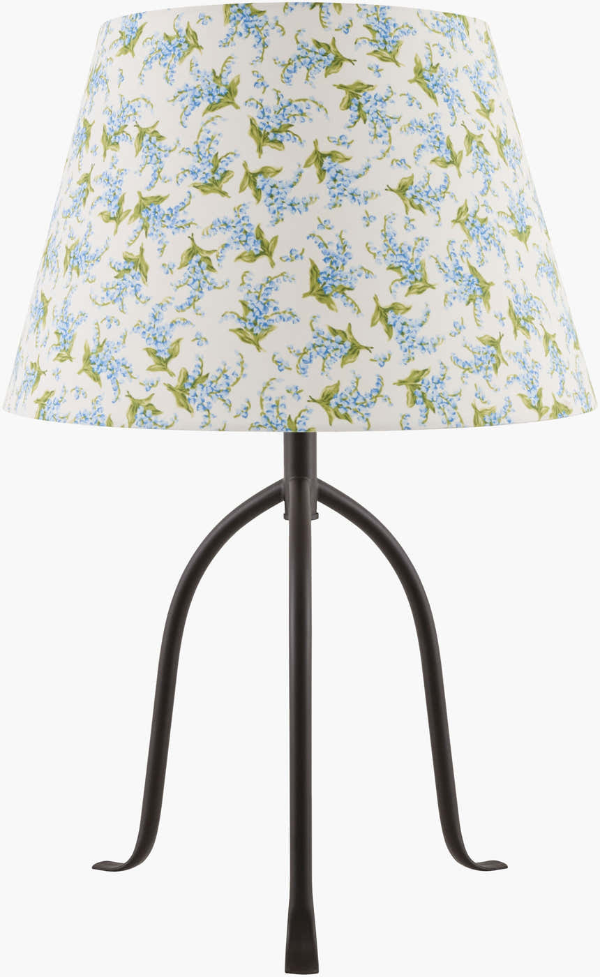 Rich Dark Gray Traditional Table Lamp with linen details for bedside or console tables