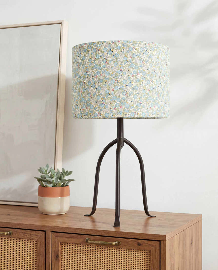 Cool Dark Gray Traditional Table Lamp with linen details for bedside or console tables