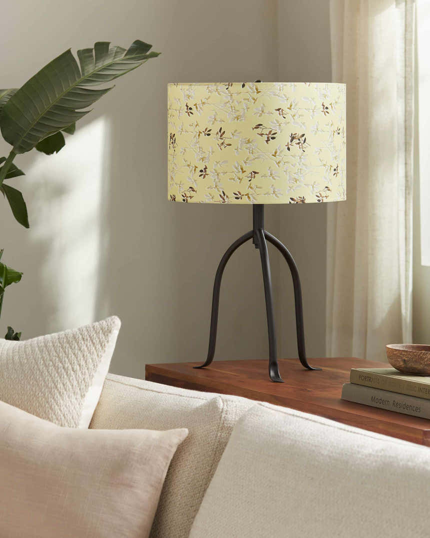 Soft Tan Traditional Table Lamp with linen details for bedside or console tables