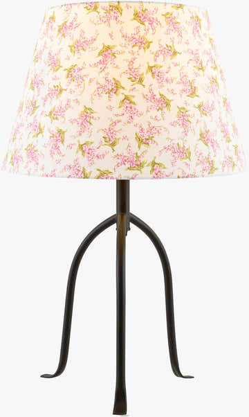 Pink Floral Shade Iron Table Lamp