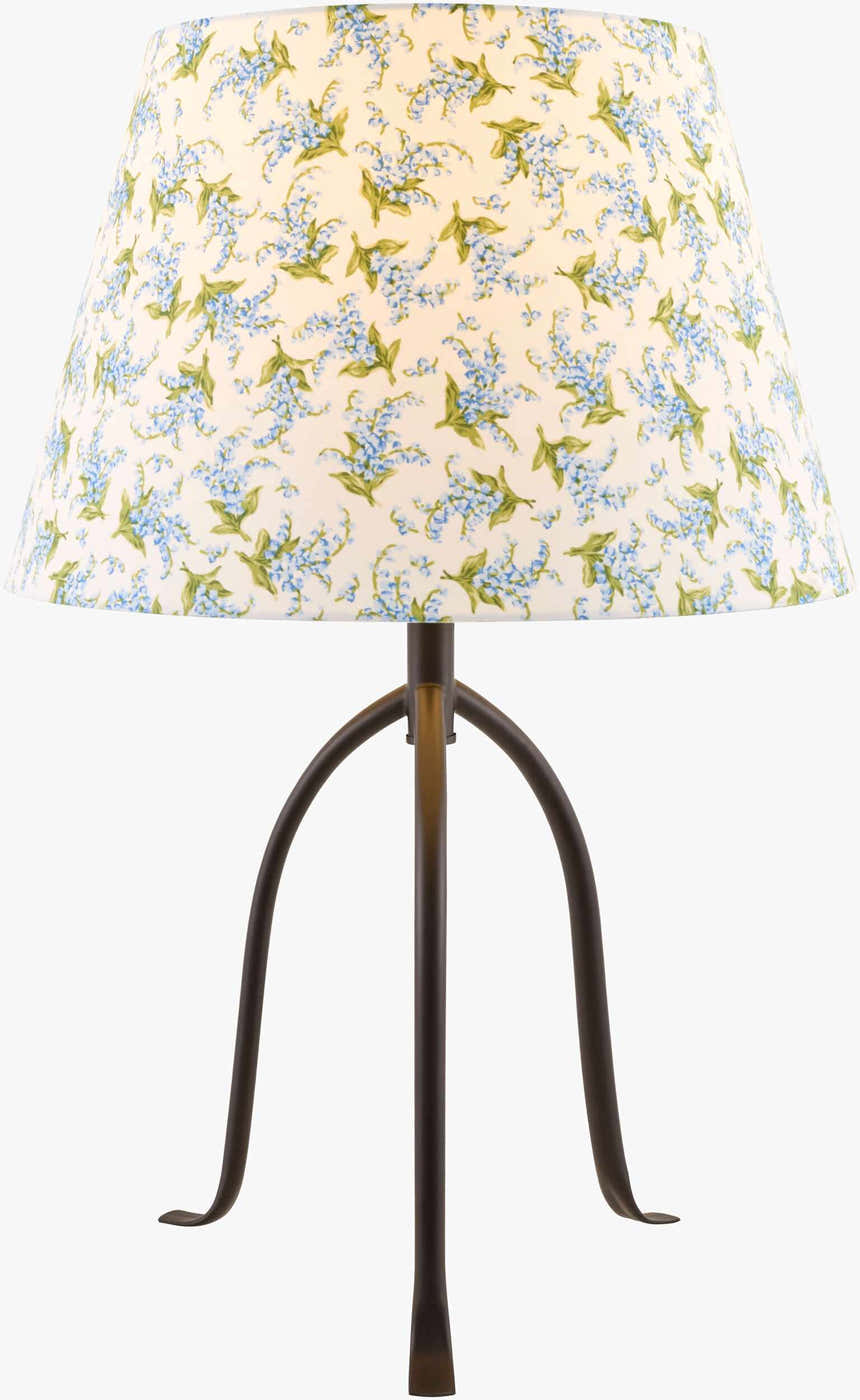 Rich Dark Gray Traditional Table Lamp with linen details for bedside or console tables