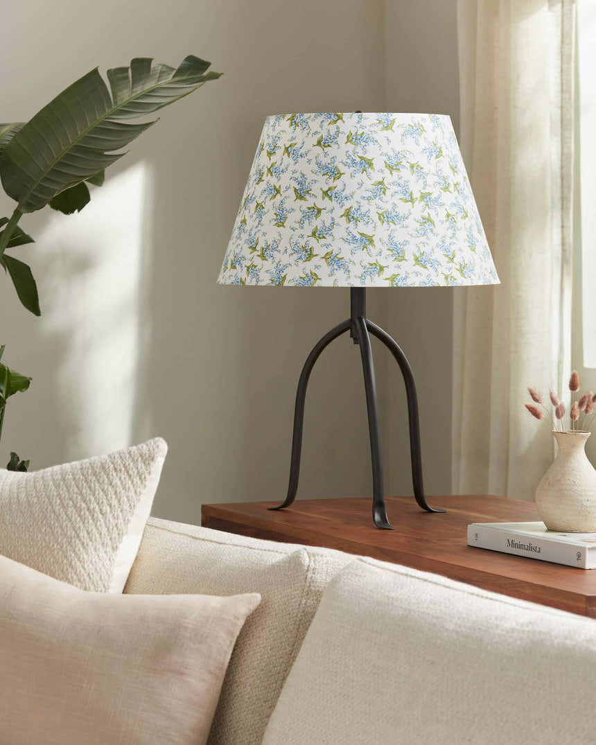 Rich Dark Gray Traditional Table Lamp with linen details for bedside or console tables