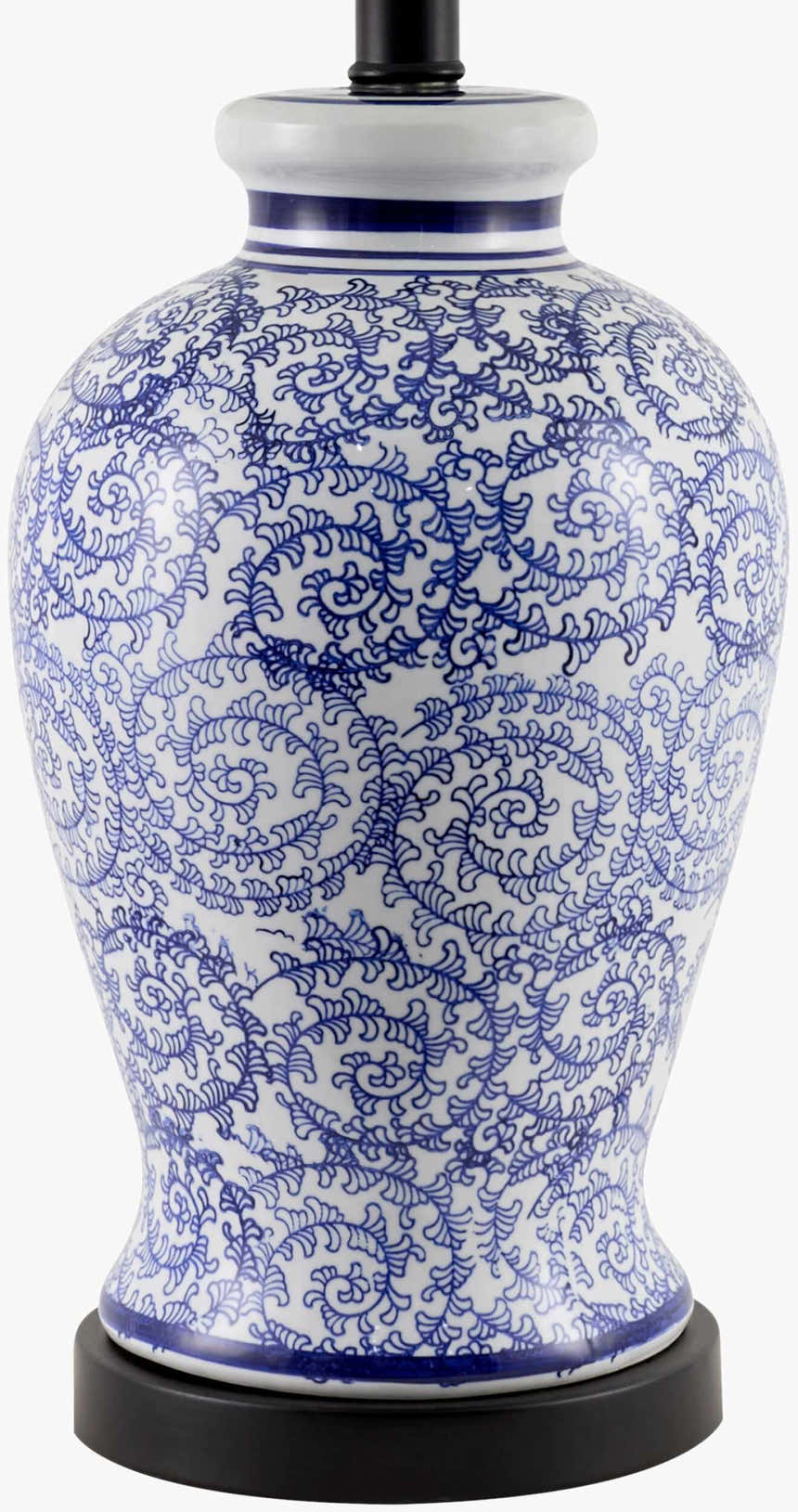 Sapphire Blue Traditional Table Lamp with linen details for bedside or console tables