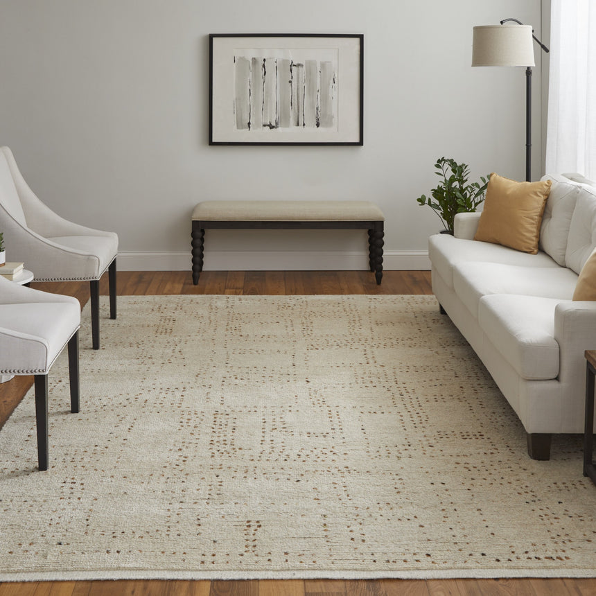 Feizy Truxel Modern Polka Dots - Tan/Brown Area Rug
