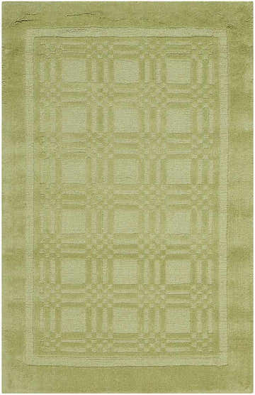Close-up of the Nourison Westport Lime Indoor Area Rug, featuring a geometric pattern and soft lime green color.