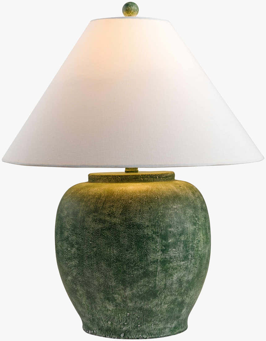 Yoyia Green Solid Linen Table Lamp