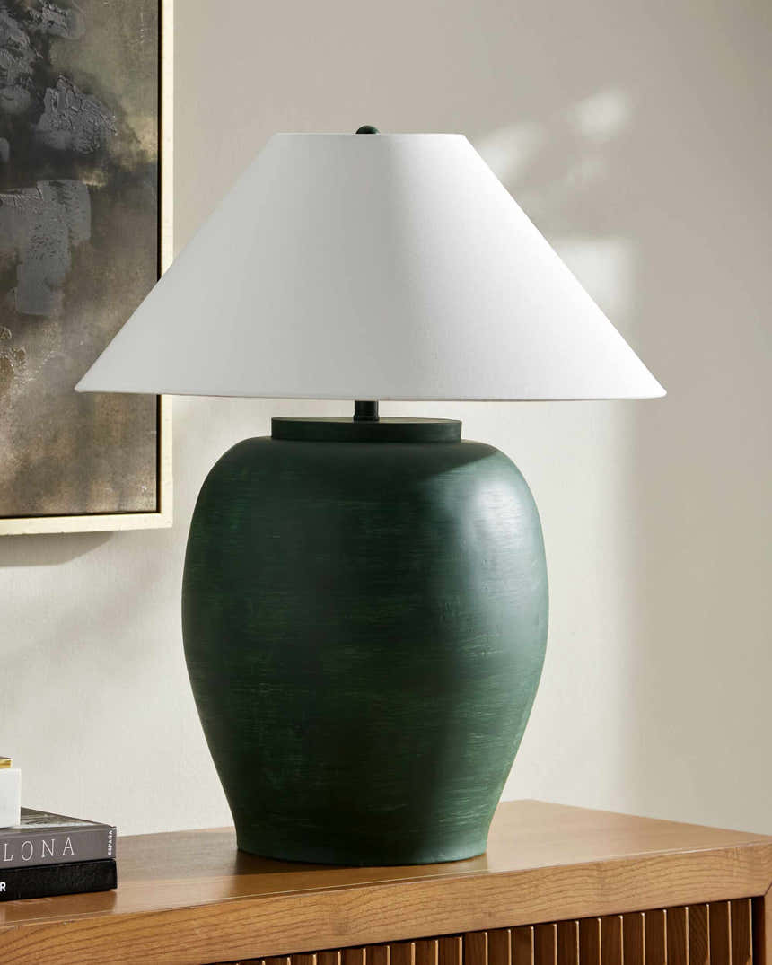 Venturada Green & White Table Lamp