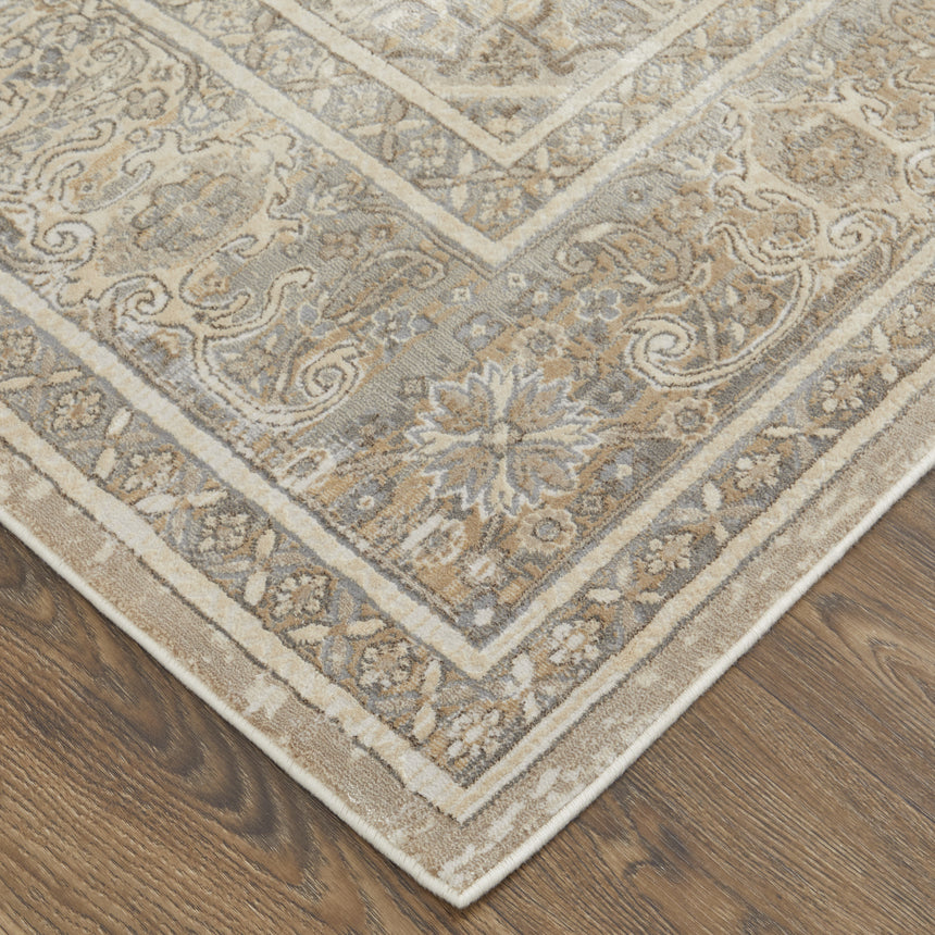 Feizy Celene Traditional Medallion - Tan/Brown/Ivory Area Rug