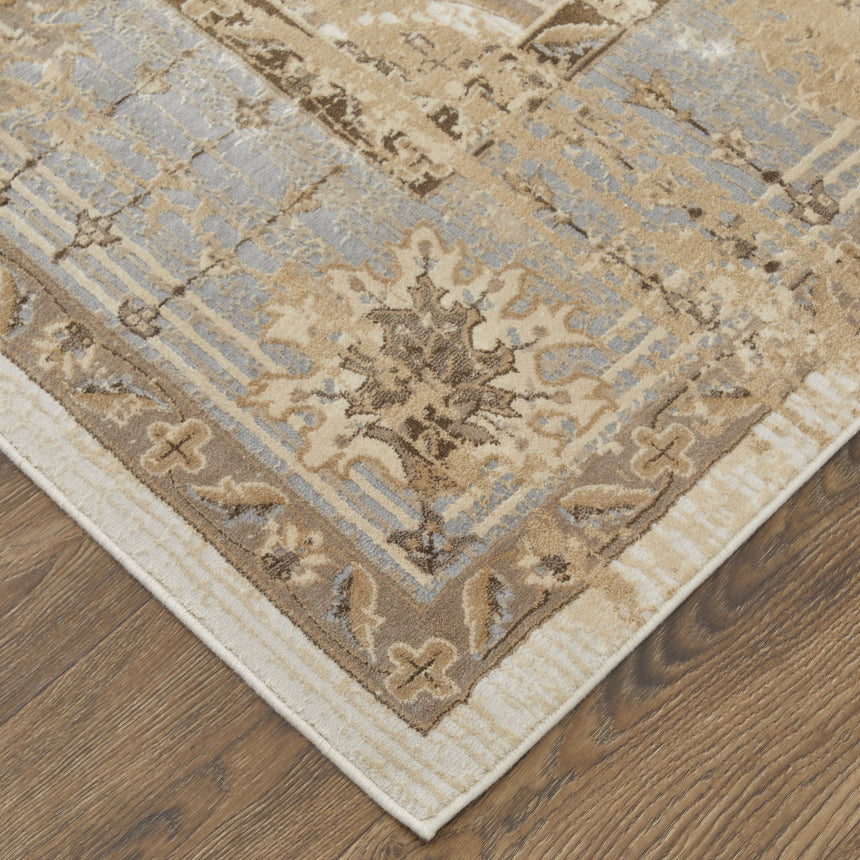 Feizy Celene Traditional Bordered - Tan/Brown/Gray Area Rug