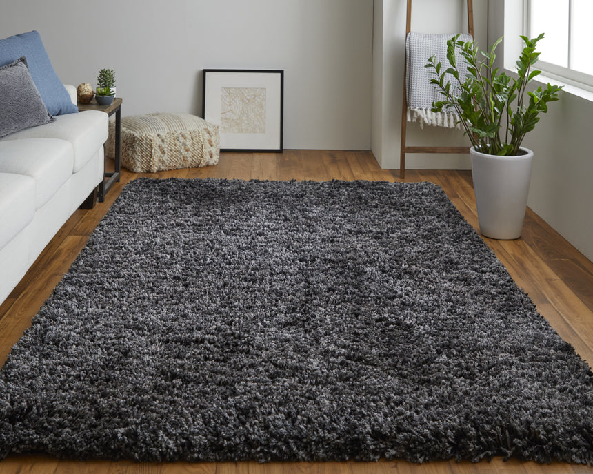 Feizy Stoneleigh Modern Solid - Black/Gray Area Rug