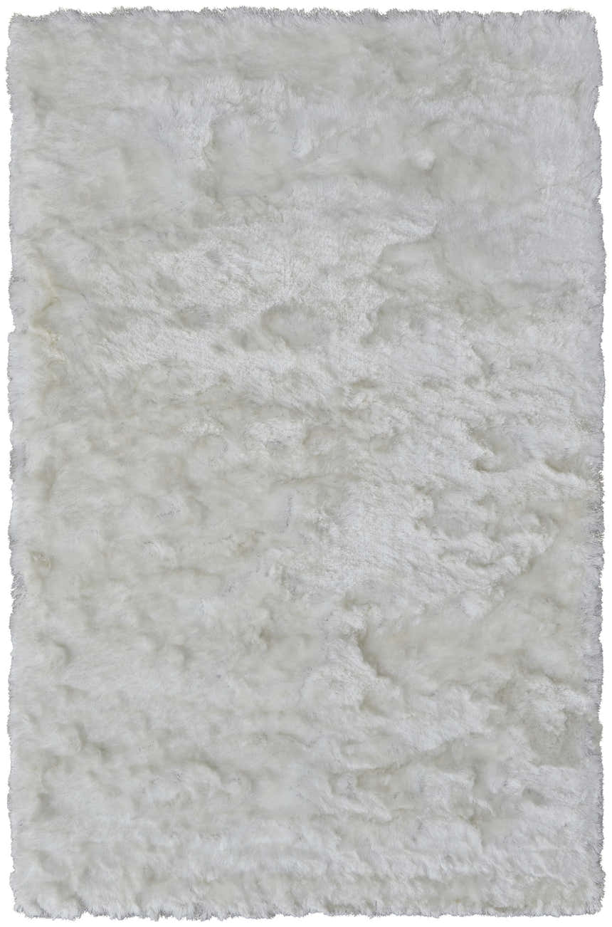 Close-up of the Feizy Indochine Modern Solid White Area Rug. Soft, plush texture in a solid white color. Design-Rectangle