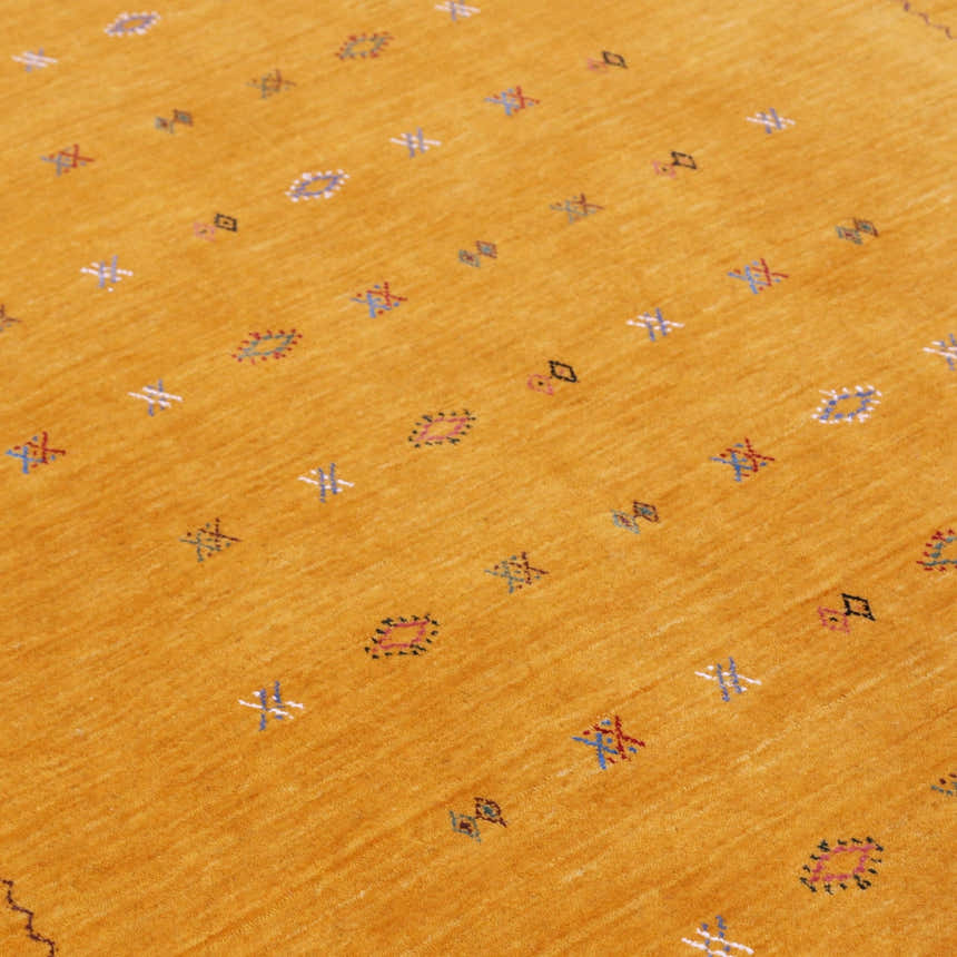 Gold Tribal Center Medallion Hand Loomed Wool Area Rug