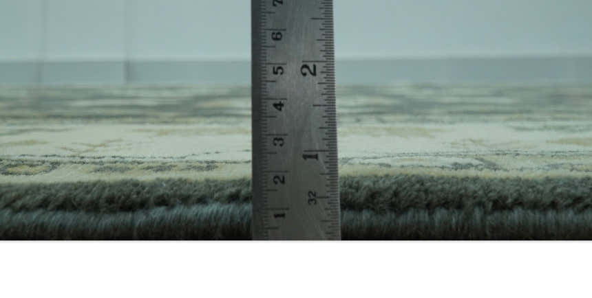 Gray And Beige Oushak Hand Knotted Custom Made Wool Rug