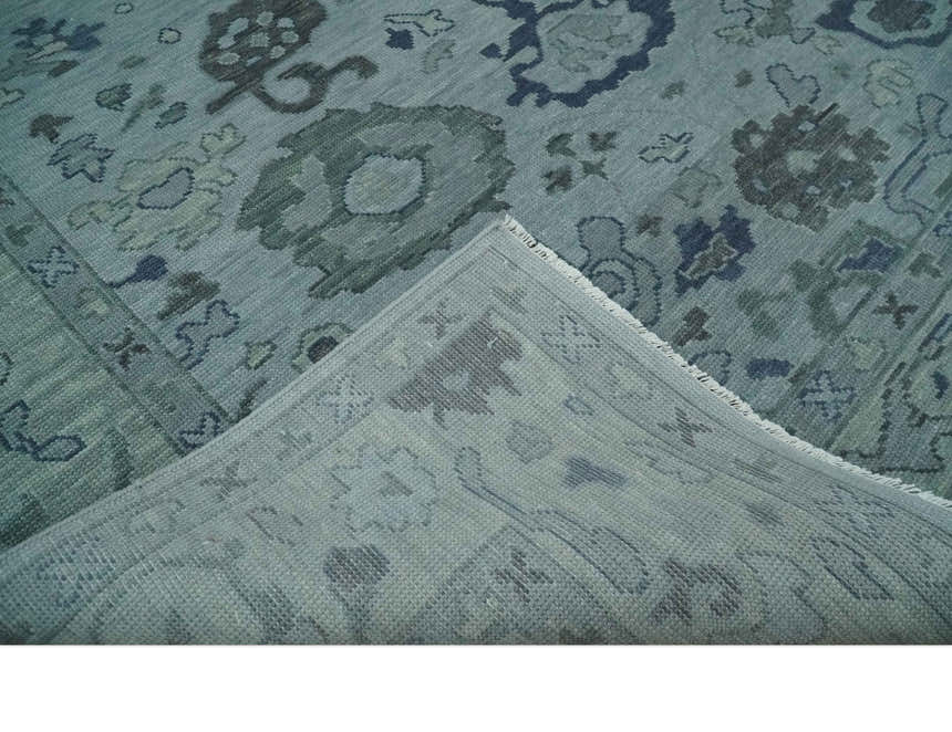 Gray and Charcoal Antique look Hand knotted Traditional Oushak wool Area Rug