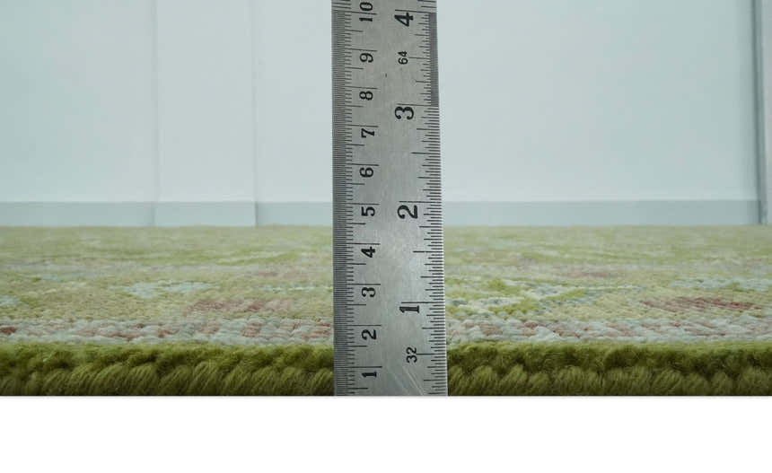 Green and Purple Traditional Design Custom Made wool area rug